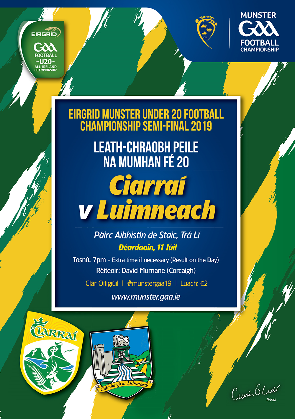 2019 EirGrid Munster Under 20 Football Championship Semi Final – Kerry 0-18 Limerick 1-3