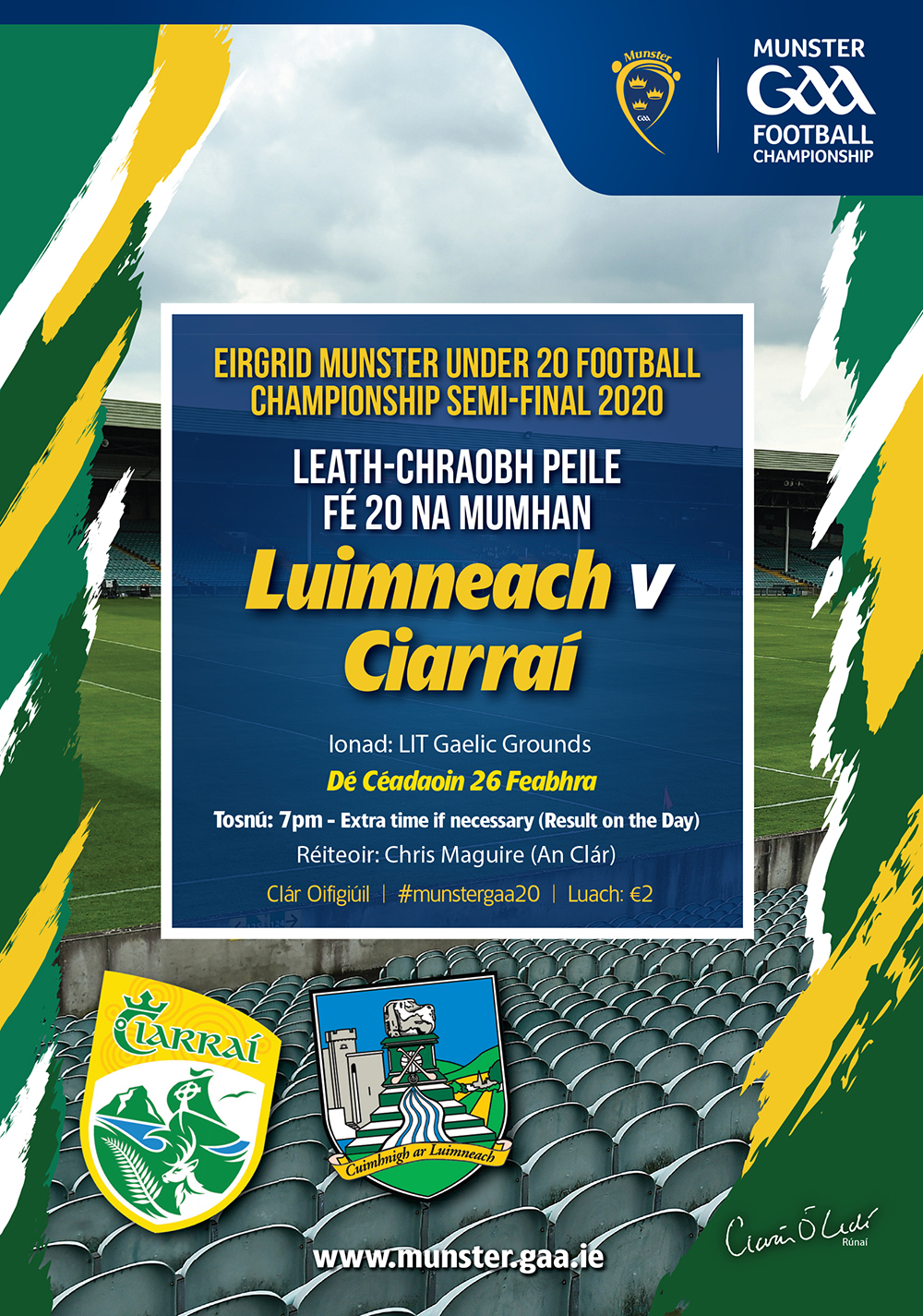2020 EirGrid GAA Football Under 20 Munster Championship Semi-Final – Kerry 0-14 Limerick 0-7