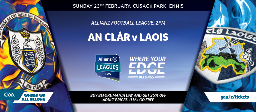 2020 Allianz Football League Division 2 – Laois 1-12 Clare 1-11